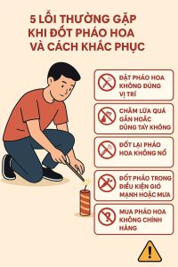 5 lỗi thường gặp khi Đốt pháo hoa và cách khắc phục