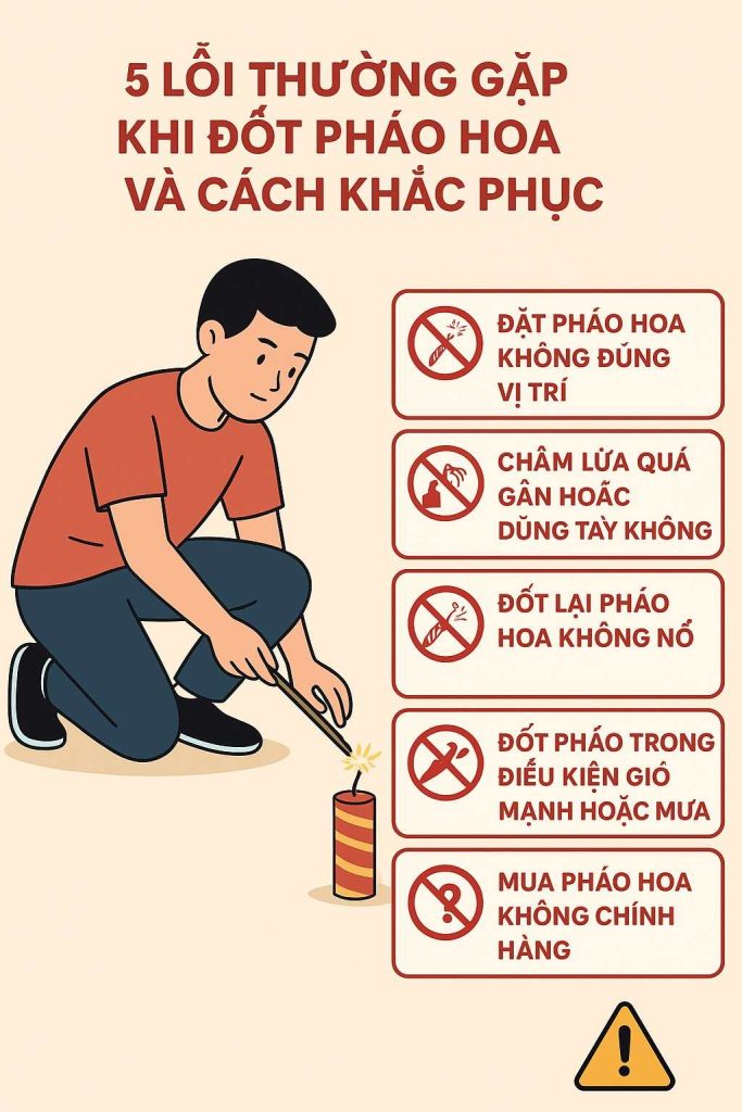 5 lỗi thường gặp khi Đốt pháo hoa và cách khắc phục
